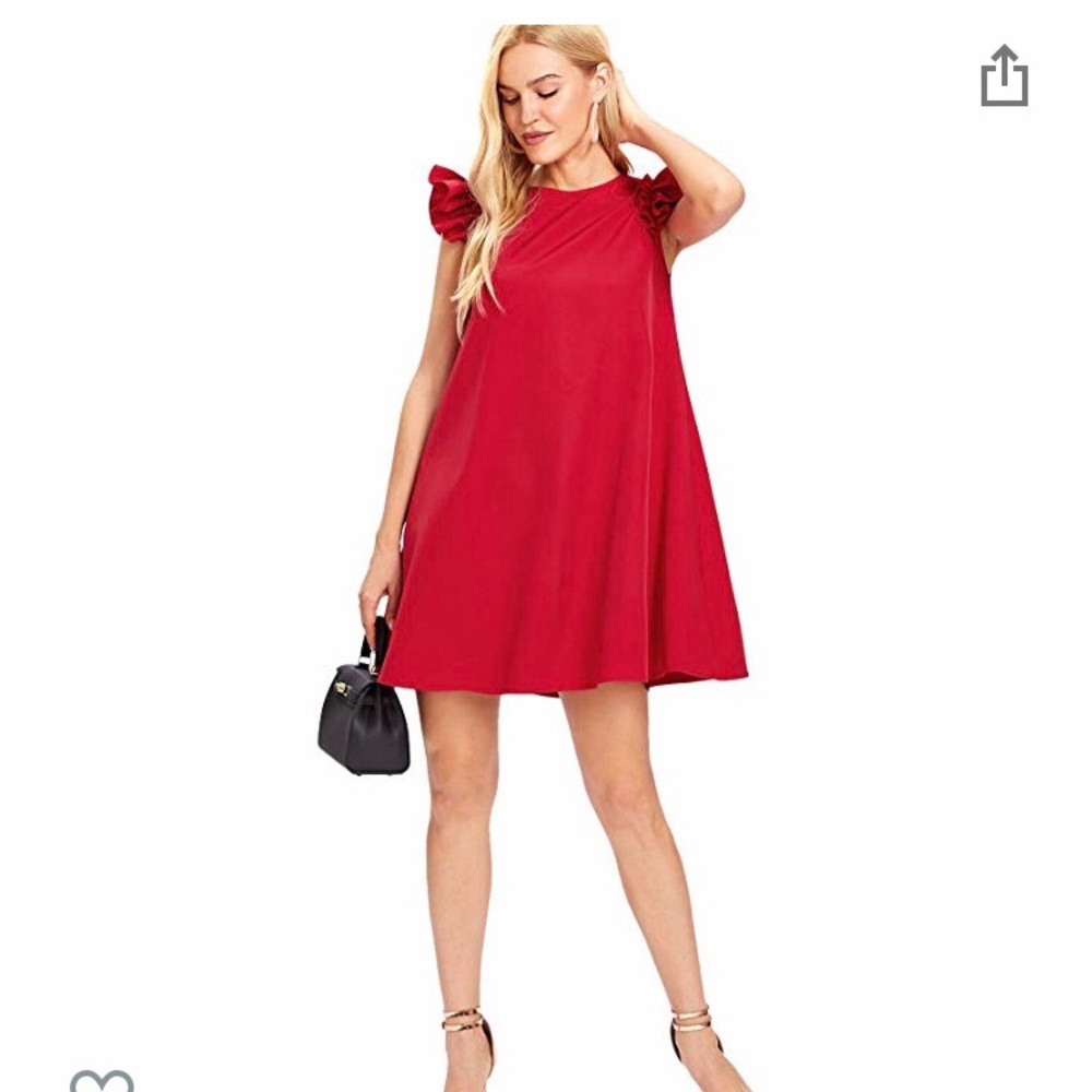 Ruffle trim swing dress